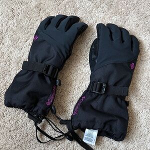 Women’s Columbia Black Purple Winter Ski Gloves size Medium